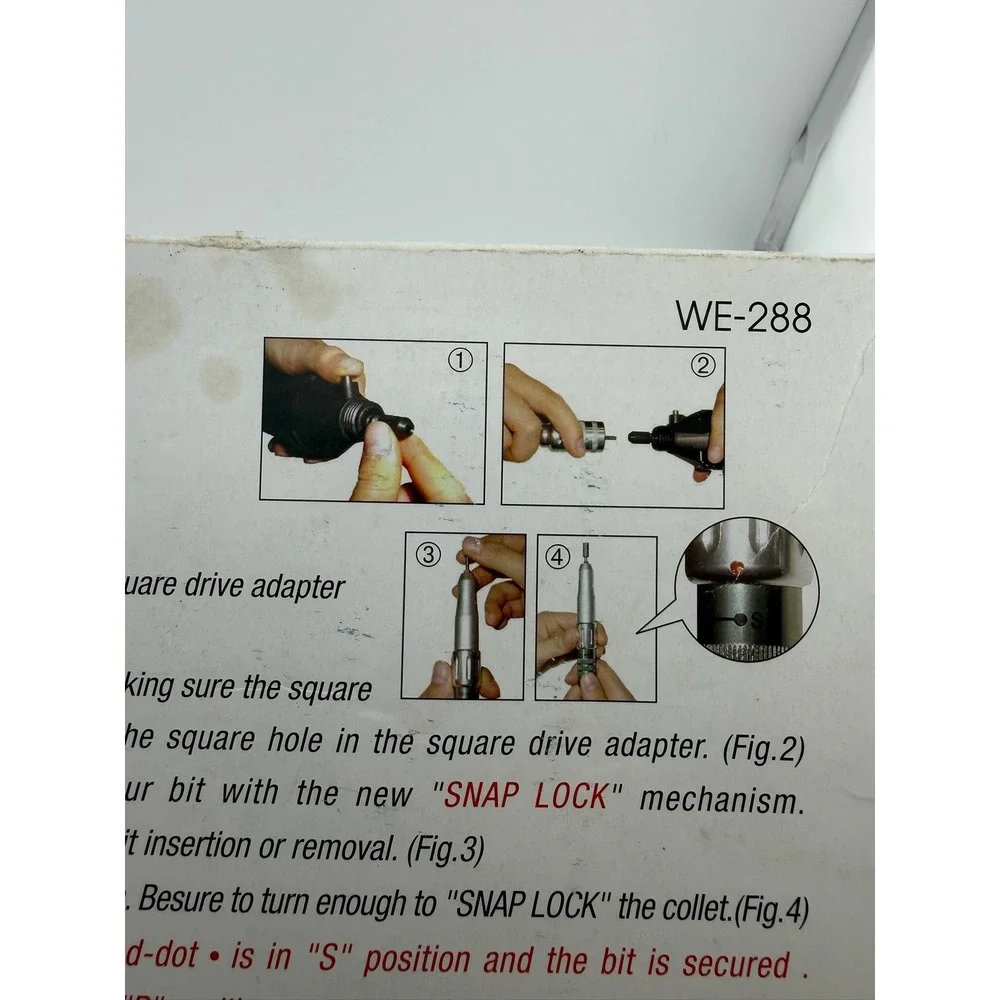 Wecheer WE-288 Super Flex Shaft Snap Lock Professional Nail Tool Silver Good